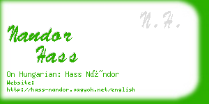 nandor hass business card